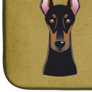 Doberman Spoiled Dog Lives Here Dish Drying Mat Absorbent Dish Drying Mat Pad for Kitchen Counter Dish Drainer Mat for Countertop, 14 x 21", Multicolor