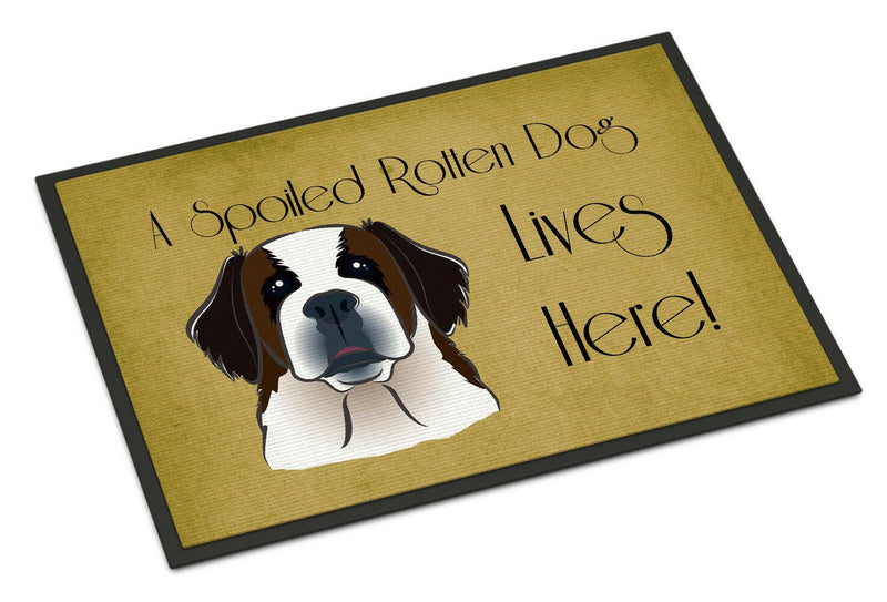 Saint Bernard Spoiled Dog Lives Here Indoor or Outdoor Mat 18x27 BB1494MAT