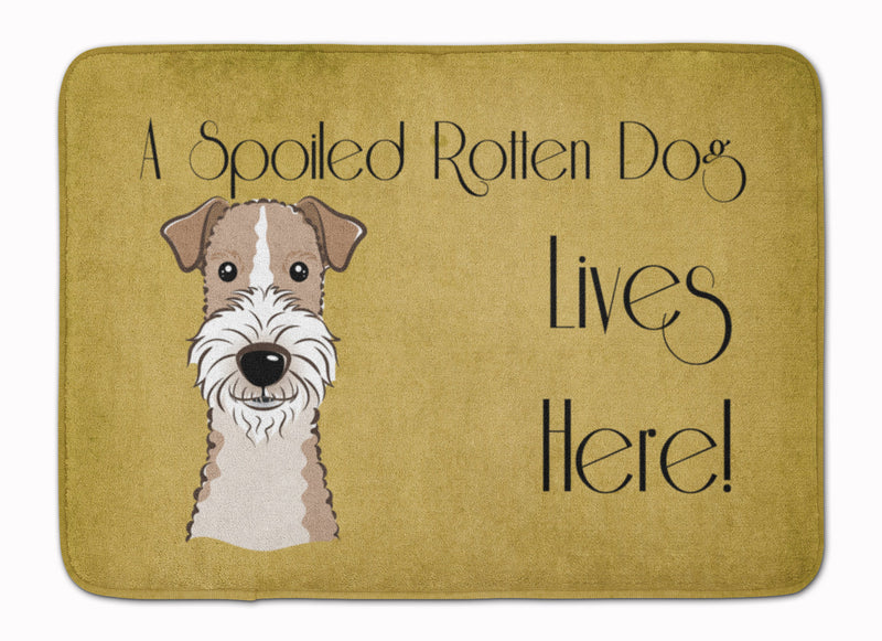 Wire Haired Fox Terrier Spoiled Dog Lives Here Machine Washable Memory Foam Mat BB1495RUG