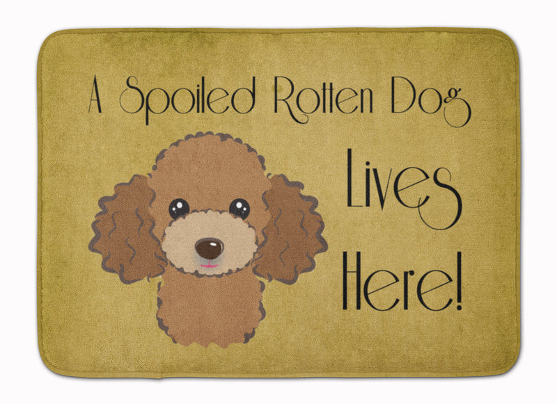 Chocolate Brown Poodle Spoiled Dog Lives Here Machine Washable Memory Foam Mat BB1504RUG