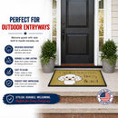 White Poodle Spoiled Dog Lives Here Doormat Indoor Outdoor 24H X 36W Front Door Mat Rugs for Entryway, Non Slip Washable Low Pile,