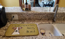 Jack Russell Terrier Spoiled Dog Lives Here Dish Drying Mat Absorbent Dish Drying Mat Pad for Kitchen Counter Dish Drainer Mat for Countertop, 14 x 21", Multicolor