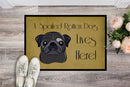 Black Pug Spoiled Dog Lives Here Doormat - 24x36 Decorative Floor Mat – Indoor/Outdoor Rug with Artistic Flair BB1511JMAT