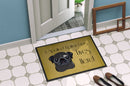 Black Pug Spoiled Dog Lives Here Doormat - 24x36 Decorative Floor Mat – Indoor/Outdoor Rug with Artistic Flair BB1511JMAT