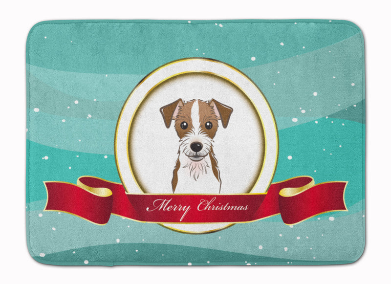 Jack Russell Terrier Merry Christmas Machine Washable Memory Foam Mat BB1512RUG