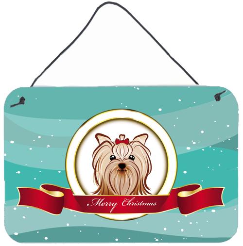 Yorkie Yorkishire Terrier Merry Christmas Wall or Door Hanging Prints BB1514DS812