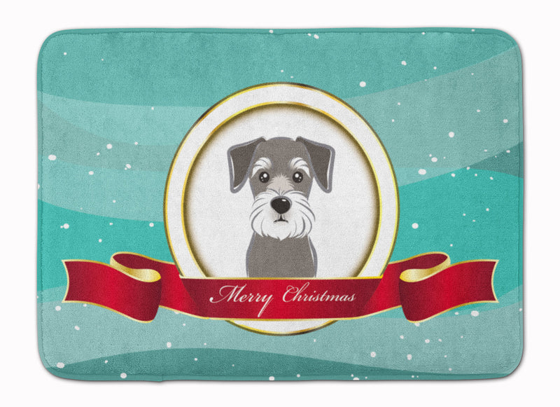 Schnauzer Merry Christmas Machine Washable Memory Foam Mat BB1516RUG