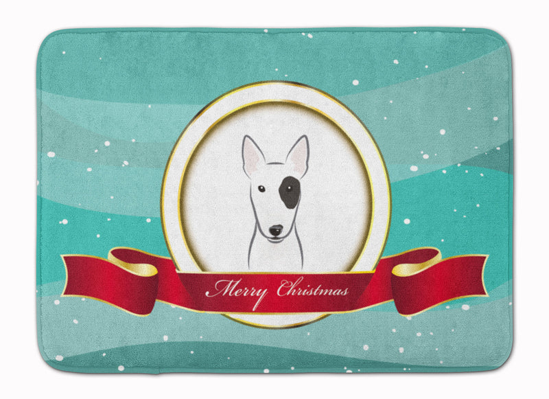 Bull Terrier Merry Christmas Machine Washable Memory Foam Mat BB1519RUG