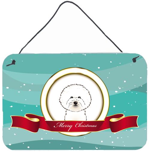 Bichon Frise Merry Christmas Wall or Door Hanging Prints BB1527DS812