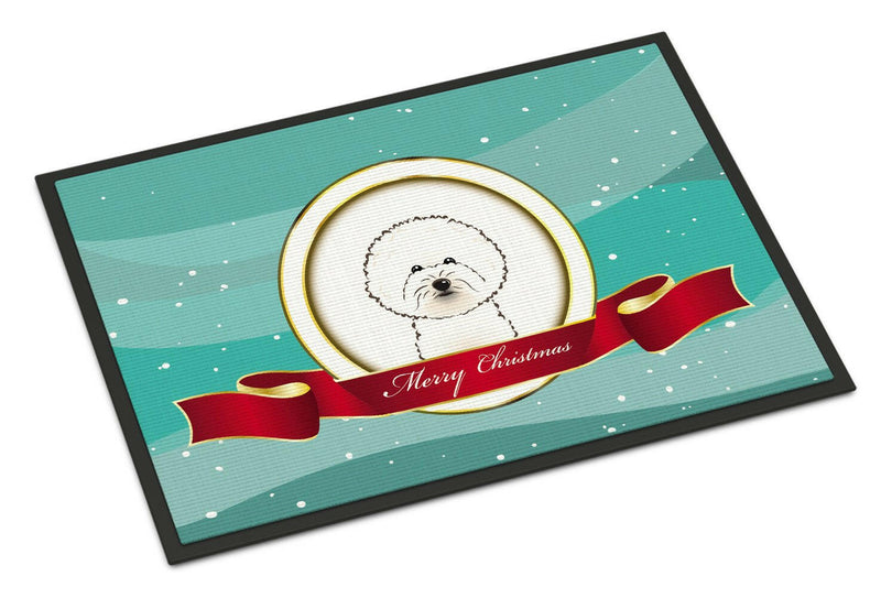 Bichon Frise Merry Christmas Indoor or Outdoor Mat 18x27 BB1527MAT