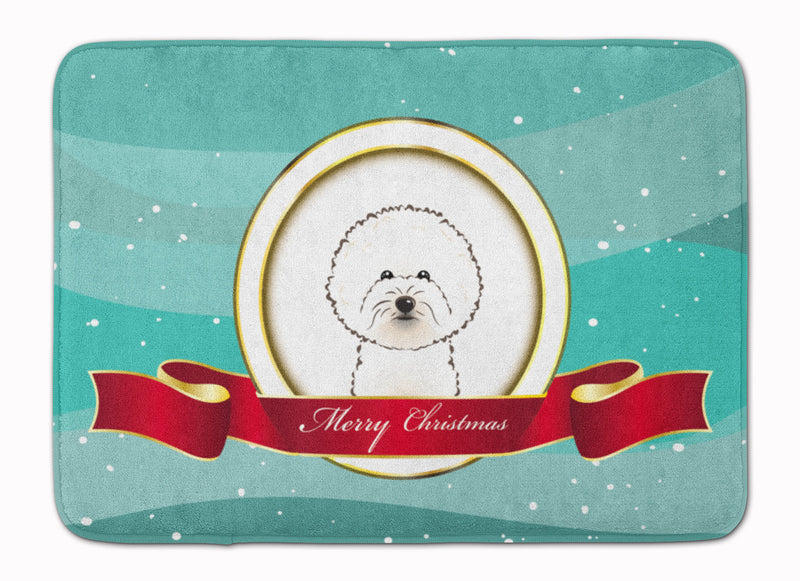 Bichon Frise Merry Christmas Machine Washable Memory Foam Mat BB1527RUG