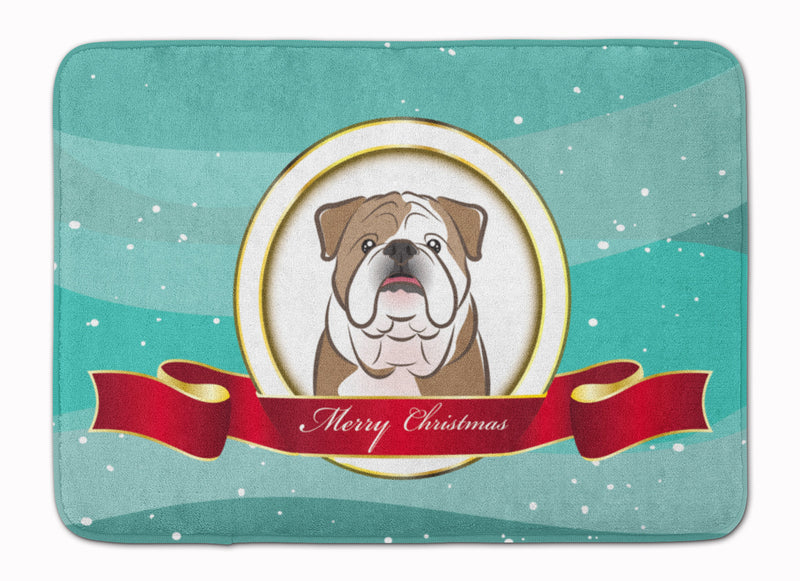 English Bulldog  Merry Christmas Machine Washable Memory Foam Mat BB1529RUG