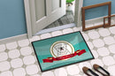 White English Bulldog  Merry Christmas Doormat Indoor Outdoor 24H X 36W Front Door Mat Rugs for Entryway, Non Slip Washable Low Pile,