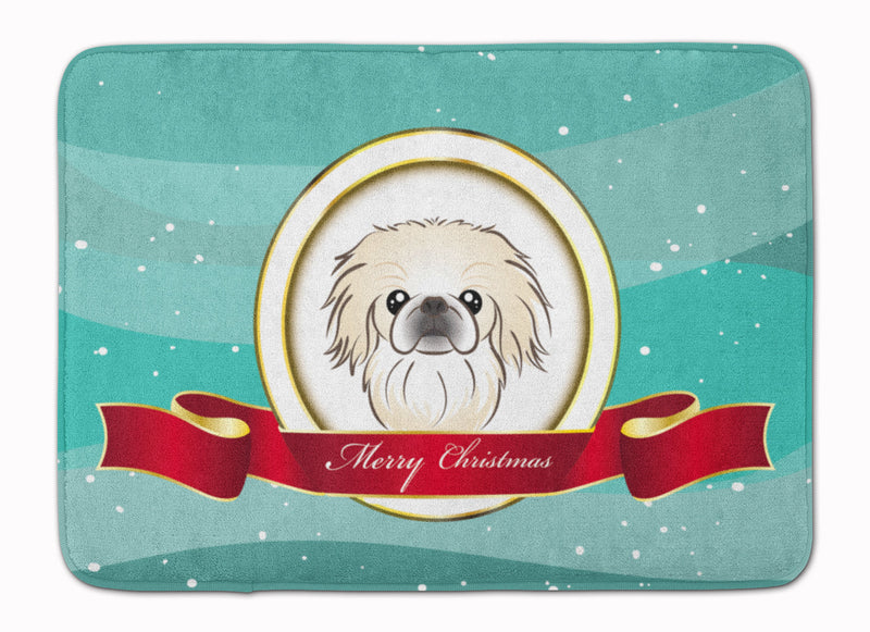 Pekingese Merry Christmas Machine Washable Memory Foam Mat BB1531RUG