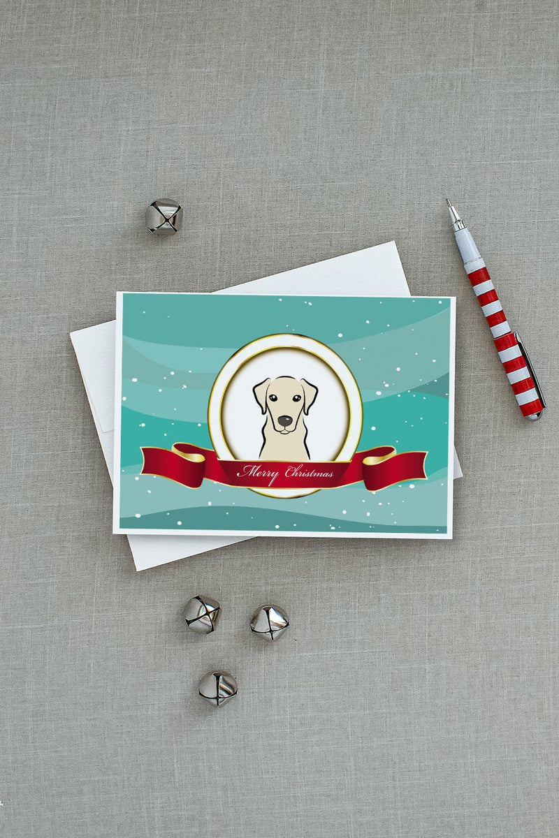 Yellow Labrador Merry Christmas Greeting Cards and Envelopes Pack of 8