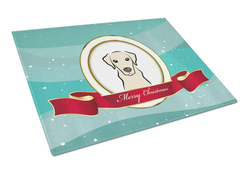 Yellow Labrador Merry Christmas Glass Cutting Board Large BB1532LCB