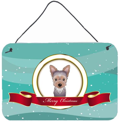 Yorkie Puppy Merry Christmas Wall or Door Hanging Prints BB1542DS812