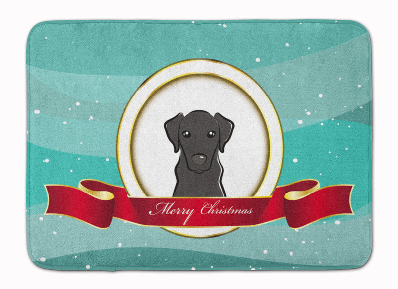 Black Labrador Merry Christmas Machine Washable Memory Foam Mat BB1545RUG