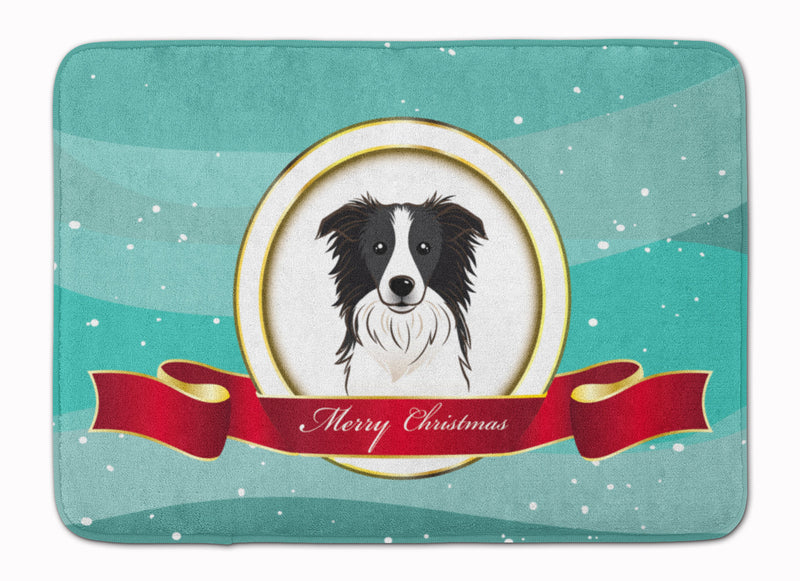 Border Collie Merry Christmas Machine Washable Memory Foam Mat BB1551RUG