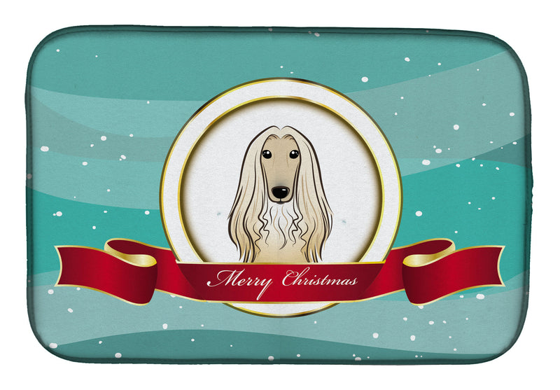 Afghan Hound Merry Christmas Dish Drying Mat BB1554DDM