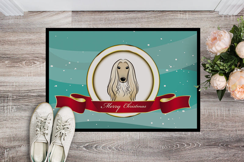Afghan Hound Merry Christmas Doormat - 24x36 Decorative Floor Mat – Indoor/Outdoor Rug with Artistic Flair BB1554JMAT