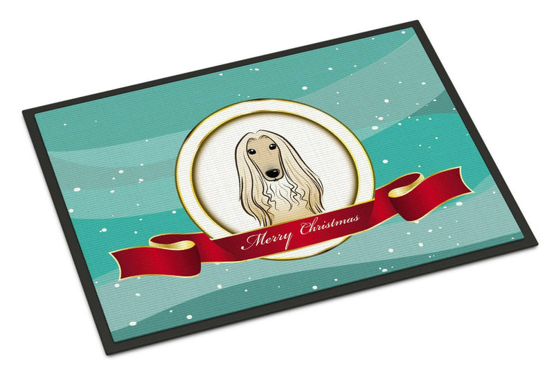 Afghan Hound Merry Christmas Indoor or Outdoor Mat 24x36 BB1554JMAT