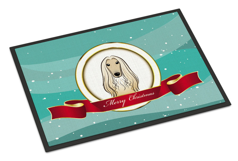 Afghan Hound Merry Christmas Doormat - 24x36 Decorative Floor Mat – Indoor/Outdoor Rug with Artistic Flair BB1554JMAT