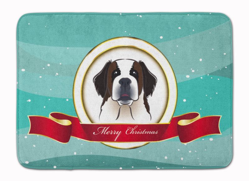 Saint Bernard Merry Christmas Machine Washable Memory Foam Mat BB1556RUG