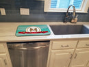 Papillon Merry Christmas Dish Drying Mat Absorbent Dish Drying Mat Pad for Kitchen Counter Dish Drainer Mat for Countertop, 14 x 21", Multicolor