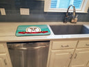 Jack Russell Terrier Merry Christmas Dish Drying Mat Absorbent Dish Drying Mat Pad for Kitchen Counter Dish Drainer Mat for Countertop, 14 x 21", Multicolor