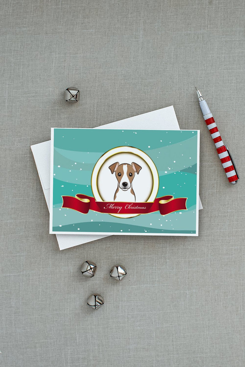 Jack Russell Terrier Merry Christmas Greeting Cards and Envelopes Pack of 8