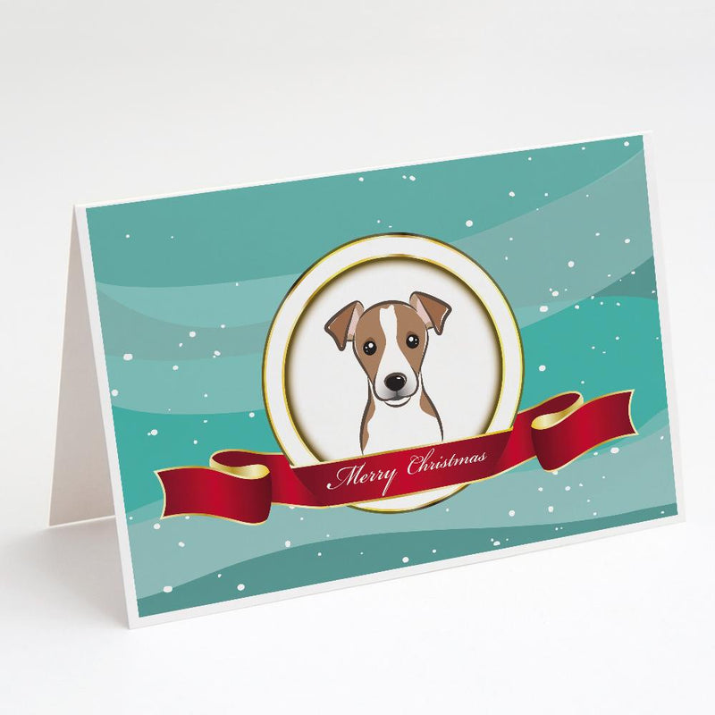 Jack Russell Terrier Merry Christmas Greeting Cards and Envelopes Pack of 8