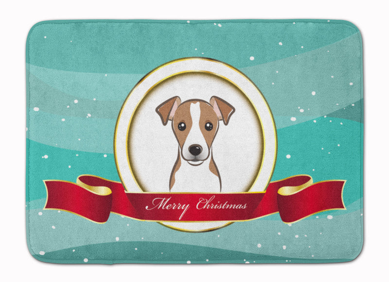 Jack Russell Terrier Merry Christmas Machine Washable Memory Foam Mat BB1570RUG