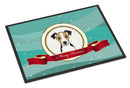 Jack Russell Terrier Merry Christmas Doormat Indoor Outdoor 24H X 36W Front Door Mat Rugs for Entryway, Non Slip Washable Low Pile,