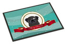 Black Pug Merry Christmas Doormat - 18x27 Decorative Floor Mat – Indoor/Outdoor Rug with Artistic Flair BB1573MAT