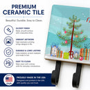 Christmas Tree and Boston Terrier Leash or Key Holder Wall Hooks, Coat Rack Wall Mount, for Hanging Keys, Towels, Aprons, Leashes