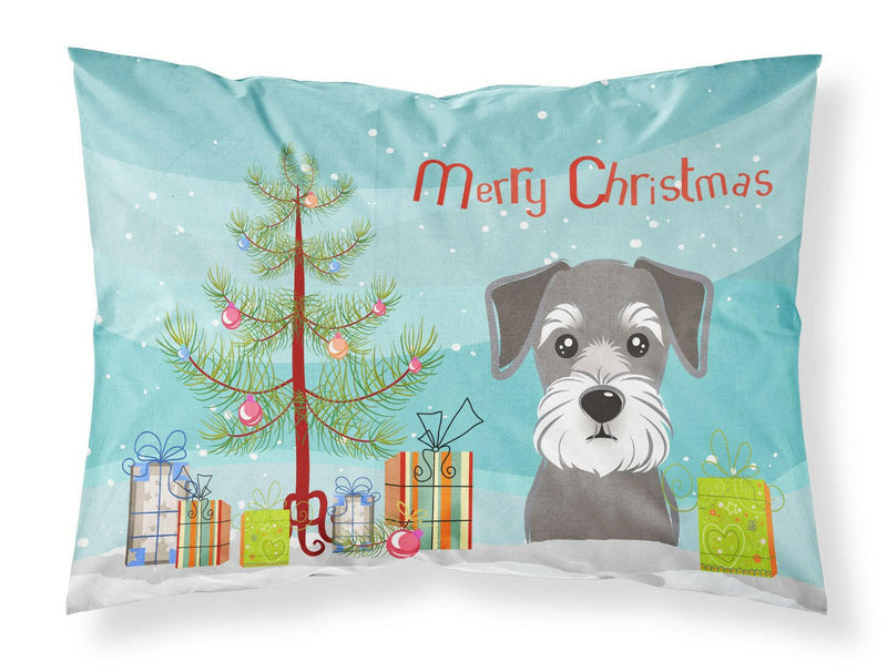 Christmas Tree and Schnauzer Fabric Standard Pillowcase BB1578PILLOWCASE