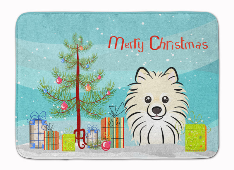 Christmas Tree and Pomeranian Machine Washable Memory Foam Mat BB1579RUG