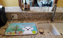Christmas Tree and Maltese Dish Drying Mat Absorbent Dish Drying Mat Pad for Kitchen Counter Dish Drainer Mat for Countertop, 14 x 21", Multicolor