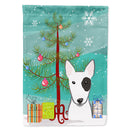 Christmas Tree and Bull Terrier House Flag 28x40 Porch Sleeve Pole Decorative Outside Yard Banner Artwork Wall Hanging, Polyester