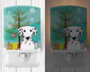 Christmas Tree and Dalmatian Ceramic Night Light Compact, UL-Certified, Ideal for Bedroom, Bathroom, Nursery, Hallway, Kitchen, 6x4x3, Multicolor