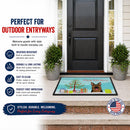 Christmas Tree and German Shepherd Doormat Indoor Outdoor 24H X 36W Front Door Mat Rugs for Entryway, Non Slip Washable Low Pile,