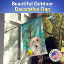Christmas Tree and Longhair Creme Dachshund House Flag 28x40 Porch Sleeve Pole Decorative Outside Yard Banner Artwork Wall Hanging, Polyester