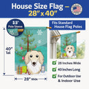 Christmas Tree and Longhair Creme Dachshund House Flag 28x40 Porch Sleeve Pole Decorative Outside Yard Banner Artwork Wall Hanging, Polyester