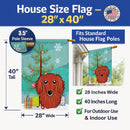 Christmas Tree and Longhair Red Dachshund House Flag 28x40 Porch Sleeve Pole Decorative Outside Yard Banner Artwork Wall Hanging, Polyester