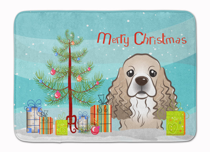 Christmas Tree and Cocker Spaniel Machine Washable Memory Foam Mat BB1588RUG