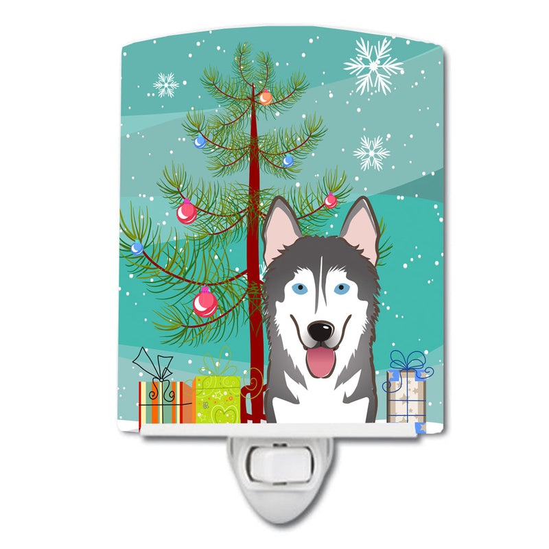 Christmas Tree and Alaskan Malamute Ceramic Night Light BB1590CNL