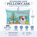 Christmas Tree and English Bulldog  Standard Pillowcase Lightweight Super Soft Easy Care Decorative Artwork Pillowcase, Standard