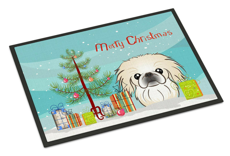 Christmas Tree and Pekingese Indoor or Outdoor Mat 24x36 BB1593JMAT