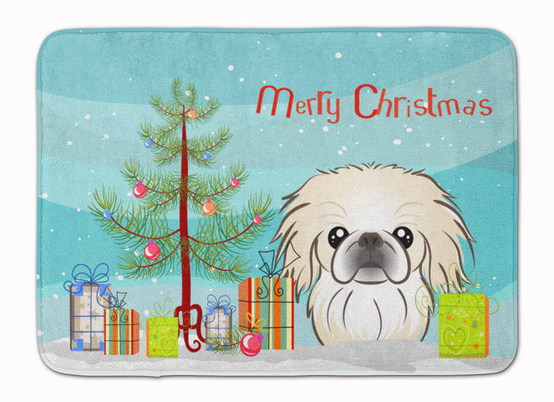 Christmas Tree and Pekingese Machine Washable Memory Foam Mat BB1593RUG